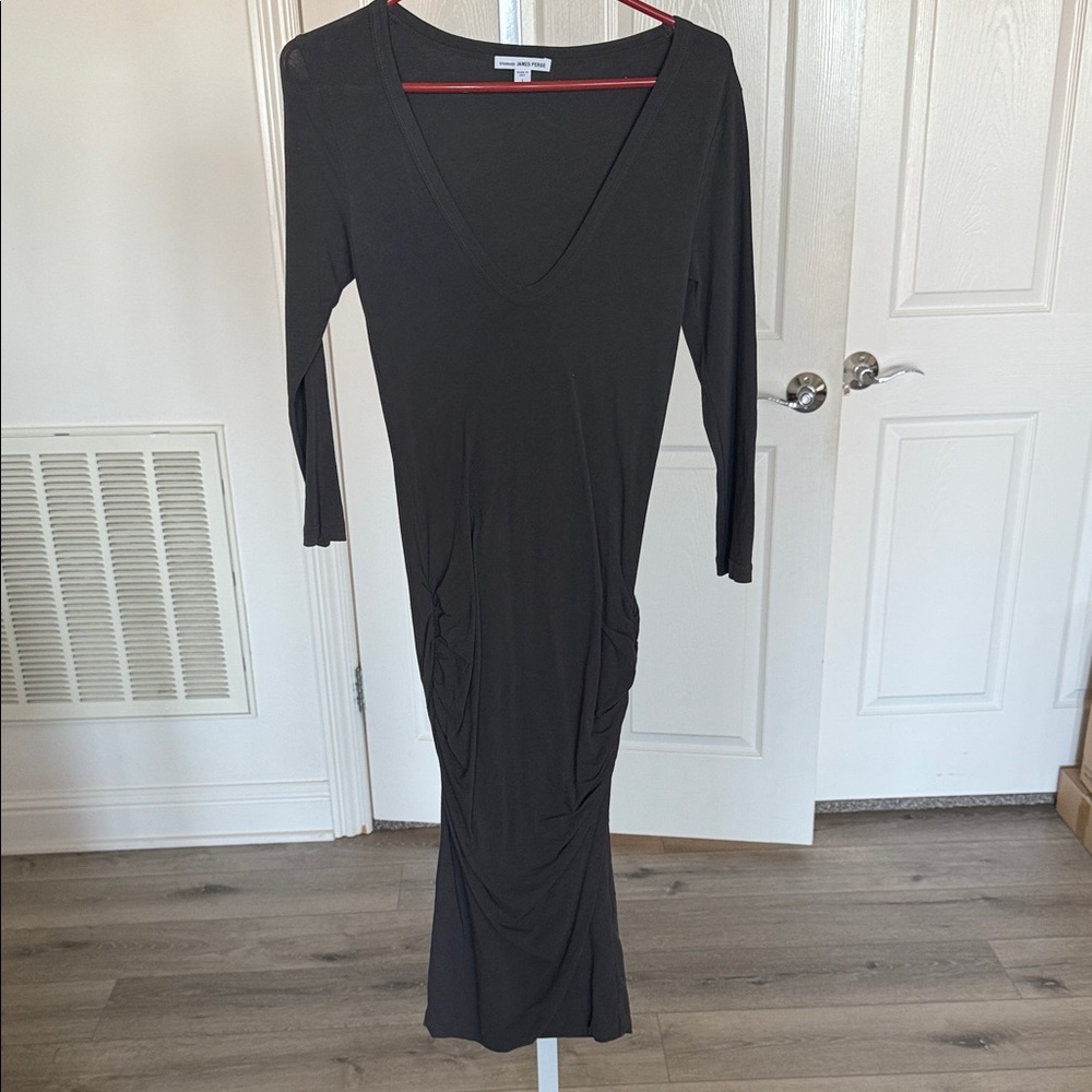 James Perse Charcoal Grey Long Sleeve Dress